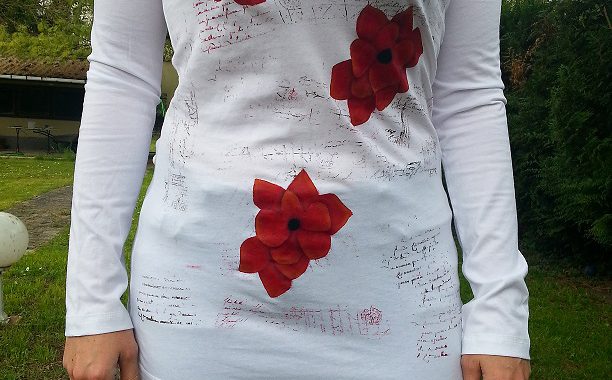 Création tee shirt avec tampon et encre textile